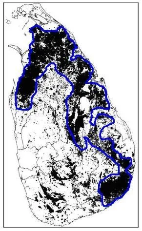 Fig. 1: The jungle distribution that helped to separate the two linguistic regions.